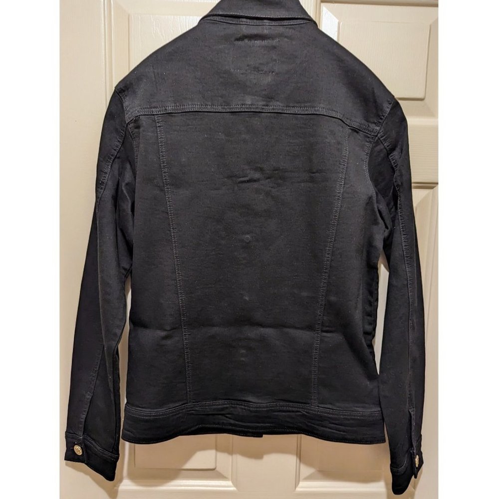 🆕 BLACK & GOLD SLIM FIT JEAN JACKET - MEN - LARGE - Picture 3 of 3